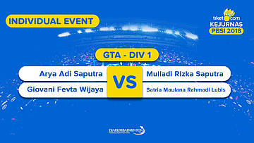 Tiket.com Kejurnas 2018 | GTA DIV 1 | Arya/Giovani VS Muliadi/Satria