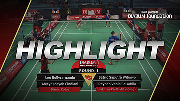  Leo Rollycarnando/Metya Inayah Cindiani (Djarum Kudus) VS Satrio Saputra Wibowo/Rayhan Vania Salsabila (Mutiara Cardinal Bandung)