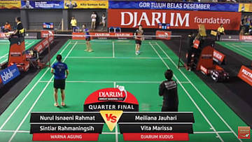 Meiliana Jauhari/Vita Marissa (Djarum Kudus) VS Nurul Isnaeni Rahmat/Sintiar Rahmaningsih (Warna Agung Perkasa/Bina Citra Mataram)