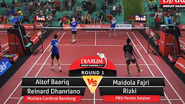 Altof Baariq/Reinard Dhanriano (PB. MUTIARA CARDINAL BANDUNG) VS Maidola Fajri/Rizki (PBSI PESISIR SELATAN)