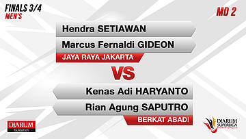 MD1 l HENDRA SETIAWAN/MARCUS FERNALDI GIDEON (JAYA RAYA JAKARTA) VS KENAS ADI HARYANTO/RIAN AGUNG SAPUTRO (BERKAT ABADI BANJARMASIN)