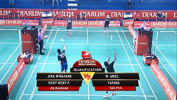 Jeka Wiratama/ Vicky Rizky P. (PB DJARUM) VS M. Aries/ Yayang (SGS PLN) 