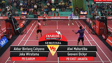 Akbar Bintang Cahyono/Jeka Wiratama (PB. DJARUM KUDUS) VS Alwi Mahardika/Geovani Dicky (PB. EXIST JAKARTA)