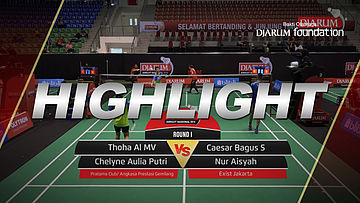 Thoha Al Muchtarim/Chelyne Aulia P (Pratama Club/Angkasa Prestasi Gemilang) VS Caesar Bagus S/Nur Aisyah (Exist Jakarta)