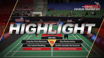 Gity Gabriel Rambing/Sang Ayu Putu Kharisma Maharani (Djarum Kudus) VS Gina Revina Aristy/Shellin Salsabila Nurfazhriah (Mutiara Cardinal Bandung)
