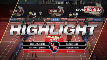 Dzaki Zaidan Hafidz/Muzammil Elya Tantri (Pratama Badminton Academy) VS Rahmat Hidayat/Febi Setianingrum (Djarum Kudus)