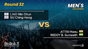 Round 32 | MD | LIAO / SU (TPE) vs ATTRI / REDDY (IND) | Blibli Indonesia Open 2019