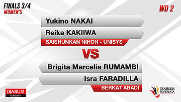 WD2 | YUKINO NAKAI/REIKA KAKIIWA (SAISHUNKAN NIHON-UNISYS JAPAN) VS BRIGITA MARCELIA RUMAMBI/ISRA FARADILLA (BERKAT ABADI BANJARMASIN)