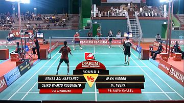 Kenas Adi/ Seiko Wahyu K. (PB DJARUM) VS Imam Hudori/ M. Tegar (PB AUFA KALSEL)