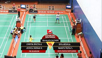 Chintia Rhizta A ./ Jessica Shonan K (PB DJARUM) VS Difa Arshila/ Rahayu Mutia S (JAYA RAYA METLAND)