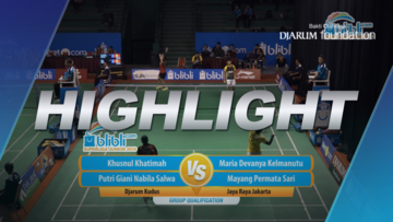 Khusnul Khatimah/Putri Giani Nabila Salwa (Djarum Kudus) VS Maria Devanya Kelmanutu/Mayang Permata Sari (Jaya Raya Jakarta)