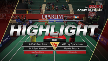Alif Atallah Juan Setiawan/M Adani Husein (Jaya Raya Jakarta) VS M Rizky Syahendra/Marcel Febrian (Exist Jakarta)
