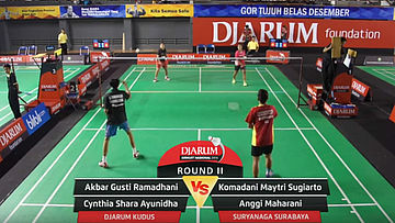 Akbar Gusti Ramadhani/Cynthia Shara Ayunidha (Djarum Kudus) VS Komadani Maytri Sugiarto/Anggi Maharani (Suryanaga Surabaya/Indocafe Medan)