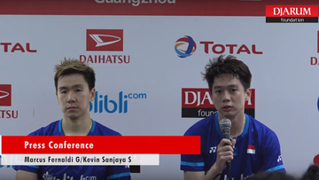 Press Conference - Marcus Fernaldi Gideon/Kevin Sanjaya Sukamuljo (Indonesia)