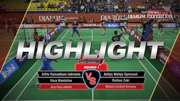 Alfito Ramadhani Indrianto/Haza Nantalino (Jaya Raya Jakarta) VS Aditya Wahyu Gymnasti/Raihan Zaki (Mutiara Cardinal Bandung)