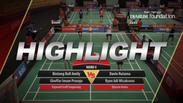 Davin Rutama/Ryan Adi Wicaksono (Djarum Kudus) VS Bintang Rafi Amily/Ghoffar Imam Prasojo (Rajawali Isvill Tangerang)