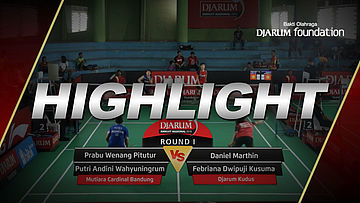 Daniel Marthin/Febriana Dwipuji Kusuma (Djarum Kudus) VS Prabu Wenang Pitutur/Putri Andini Wahyuningrum (Mutiara Cardinal Bandung)