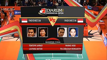 Tontowi Ahmad/ Liliyana Natsir (Indonesia) VS Markis Kido/ Pia Zebadiah Bernadeth Quarter Final Mixed Double DJARUM Indonesia Open Super Series Premier 2012