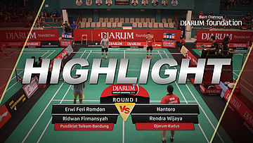 Hantoro/Rendra Wijaya (Djarum Kudus) VS Erwi Feri Romdon/Ridwan Firmansyah (Pusdiklat Telkom Bandung)
