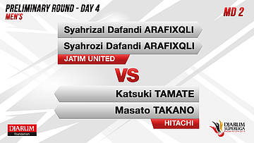 MD2 | SYAHRIZAL DAFANDI ARAFIXQLI/SYAHROZI DAFANDI ARAFIXQLI (JATIM UNITED) VS KATSUKI TAMATE/MASATO TAKANO (HITACHI JAPAN)