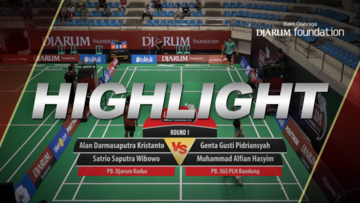 Alan Darmasaputra Kristanto/Satrio Saputra Wibowo (Djarum Kudus) VS Genta Gusti Pidriansyah/Muhammad Alfian Hasyim (SGS PLN Bandung)