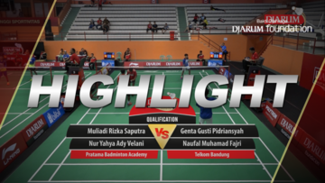 Genta Gusti Pidriansyah/Naufal Muhamad Fajri (Telkom Bandung) VS Muliadi Rizka Saputra/Nur Yahya Ady Valeni (Pratama Badminton Academy)