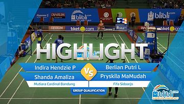 Indira Hendzie Pramestya/Shanda Amaliza (Mutiara Cardinal) VS Berlian Putri Laksono/Pryskila MaMudah (Fifa Sidoarjo)