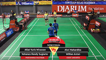 Afiat Yuris Wirawan/Yohanes Rendy Sugiarto (Pertamina Fastron) VS Alwi Mahardika/Willian Astan (Exist Jakarta)