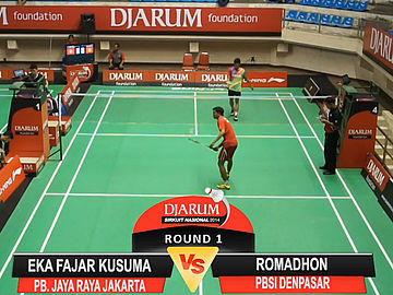 R. Eka Fajar Kusuma (PB. JAYA RAYA JAKARTA) VS Romadhon (PB. JAYA RAYA SURYANAGA)