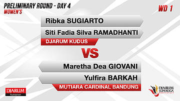 WS2 | RIBKA SUGIARTO/SITI FADIA SILVA RAMADHANTI (DJARUM KUDUS) VS MARETHA DEA GIOVANI/YULFIRA BARKAH (MUTIARA CARDINAL BANDUNG)