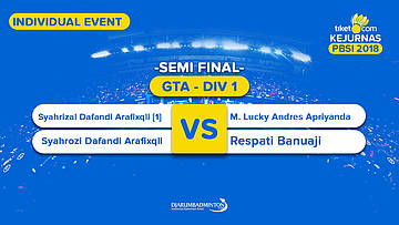 Tiket.com Kejurnas 2018 | GTA DIV 1 | Syahrizal/Syahrozi VS Lucky / Respati
