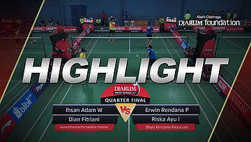  Ihsan Adam W/Dian Fitriani (Guna Dharma Bandung/Pertamina Fastron) VS Erwin Rendana/Riska Ayu I (Bayu Kencana Pasuruan)