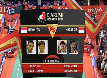 Markis Kido/Hendra Setiawan (INA) VS Rendra Wijaya/Rian Sukmawan (INA)