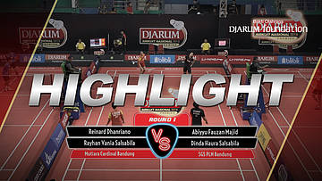 Reinard Dhanriano/Rayhan Vania Salsabila (Mutiara Cardinal Bandung) VS Abiyyu Fauzan Majid/Dinda Haura Salsabila S (SGS PLN Bandung)
