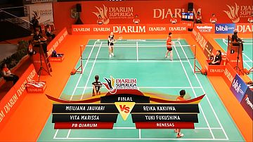 Meiliana J/ Vita M (PB DJARUM) VS Reika K/ Yuki F (RENESAS) DJARUM SUPERLIGA 2013