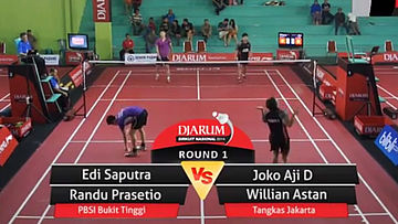 Edi Saputra/Randu Prasetio (PBSI BUKITTINGGI) VS Joko Aji Darmawandi/Willian Astan (PB. TANGKAS JAKARTA/PB. EXIST JAKARTA)