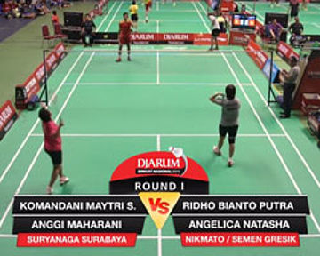 Komandani Maytri/Anggi Maharani (SURYANAGA SURABAYA) VS Ridho B.P/Angelica N. (NIKMATO JAKARTA)