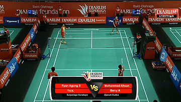Mohammad Ahsan/Berry A (Djarum Kudus) VS Ryan A/Tri Kusumawardhana (Suryanaga Surabaya)
