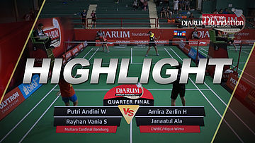 Putri Andini W/Rayhan Vania Salsabila (Mutiara Cardinal Bandung) VS Amira Zerlin Harfia/Janaatul Ala (CWIBC/Hiqua Wima) 