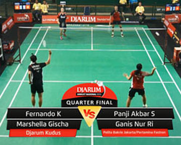 Fernando K/Marshella Gischa (Djarum Kudus) VS Panji Akbar/Ganis Nur R (Pelita Bakrie Pertamina)