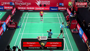 Lee Yong Dae/Vladimir I (Musica Champion Kudus) VS Rian A/Tri K (Jaya Raya Suryanaga Surabaya)