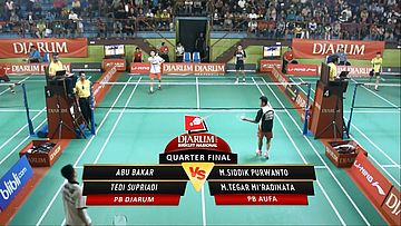 Abu Bakar/ Tedi Supriadi (PB DJARUM) VS M. Siddik Purwanto/ M. Tega Mi'Radinata (PB AUFA)