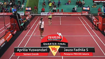 Aprilia Yuswandari (PB. SEMEN GRESIK) VS Jauza Fadhila Sugiarto (PELATPROV PBSI DKI JAKARTA)