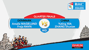 WORLD JUNIOR CHAMPIONSHIPS 2017 | WD QUARTER FINALS | MAGELUND/RAVN (DEN) vs XIA/ZHANG (CHN)