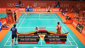 Alvent/ Ryan (PB JAYA RAYA SURYANAGA) VS Hoon/Tanwee (MALAYSIA TIGERS) DJARUM SUPERLIGA 2013