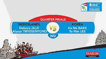 WORLD JUNIOR CHAMPIONSHIPS 2017 | WD QUARTER FINALS | JILLE/TIRTOSENTONO (NED) vs BAEK/LEE (KOR)