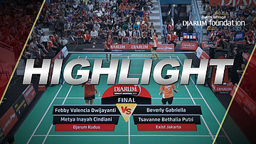 Febby Valencia Dwijayanti/Metya Indah Cindiani (Djarum Kudus) VS Beverly Gabriella/Tsavanne Bethalia Putri (Exist Jakarta)